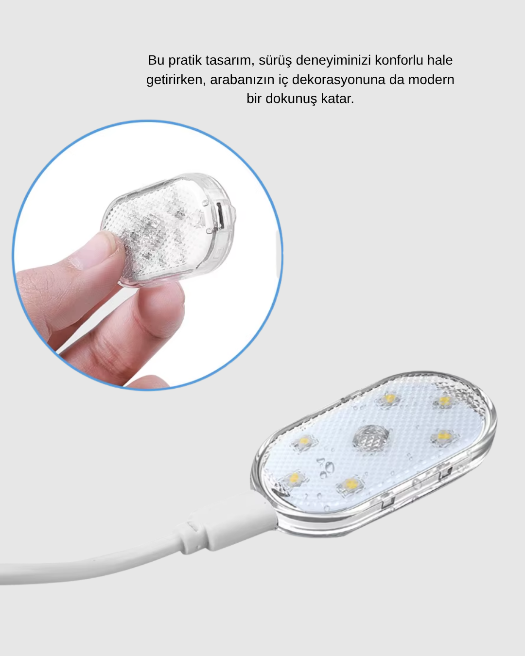 Manyetik Montajlı Araba İçi Ambiyans Işıkları – Kablosuz ve Şık Tasarım - Görsel 5