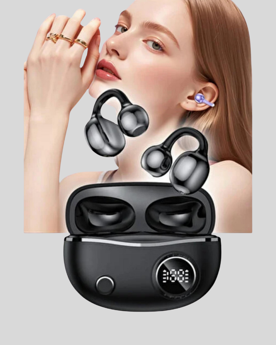 Ergonomik Klipsli Kablosuz Kulaklık – 30 Saat Pil ve Dokunmatik Kontrol Özelliği - Görsel 2