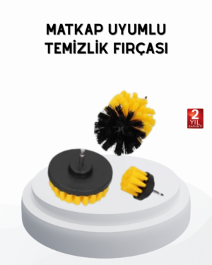 3’lü Matkap Temizlik Fırçası Seti – Banyo Mutfak ve Araç Jantı İçin Etkili