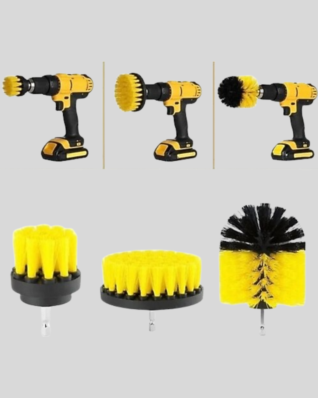 3’lü Matkap Ucu Fırça Seti – Derinlemesine Temizlik Tüm Yüzeylerle Uyumlu - Görsel 2