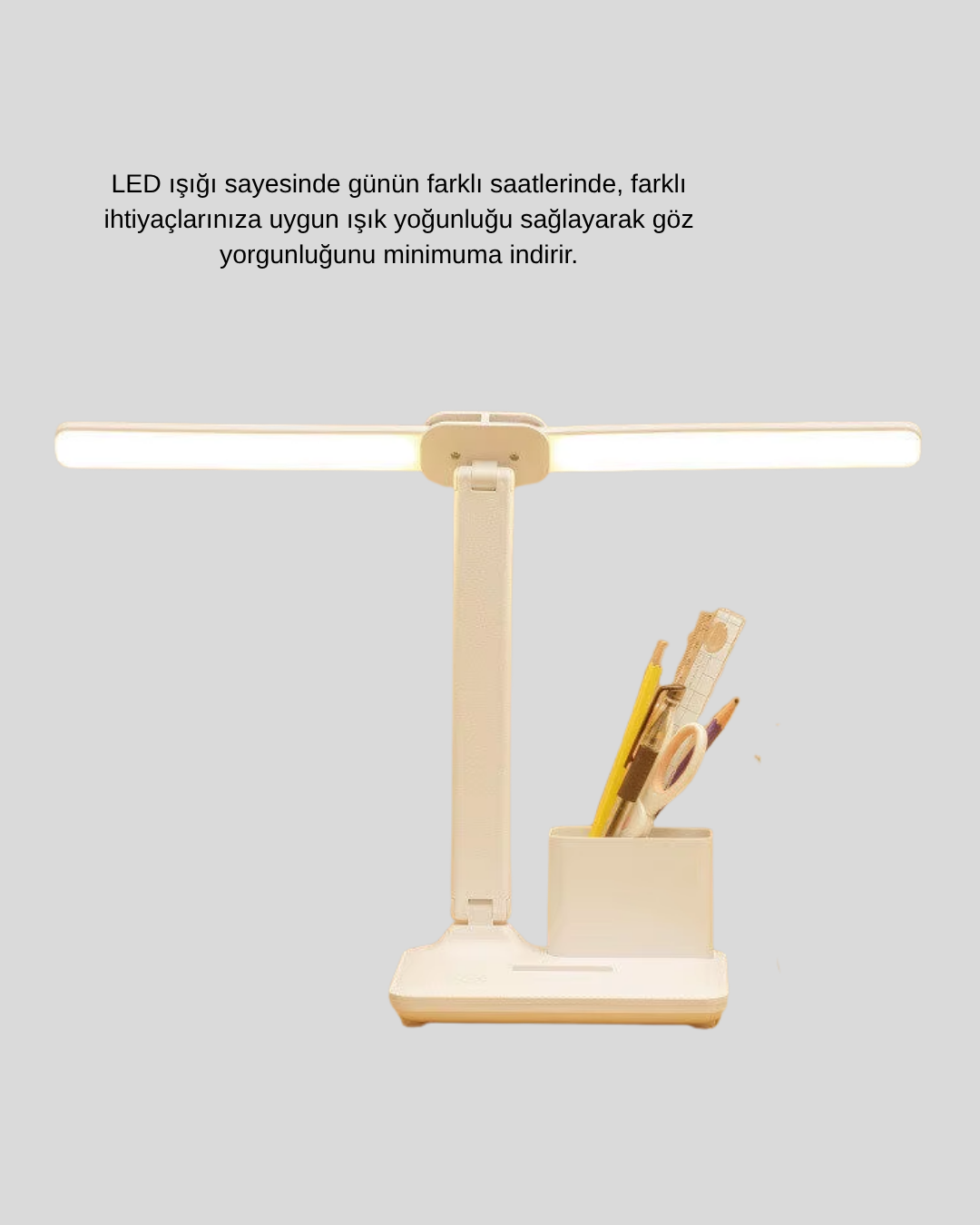 LED Işıklı Masa Lambası – Göz Yormayan Kısılabilir ve Esnek Başlıklı - Görsel 5