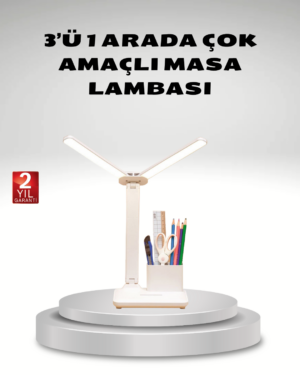 Kısılabilir LED Masa Lambası – Kalemlik ve Telefon Standlı Göz Yormayan Işık