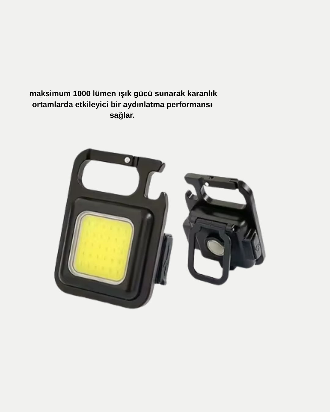 USB Type-C Şarjlı Mini Fener – Manyetik Katlanabilir ve Şişe Açacaklı Tasarım - Görsel 5