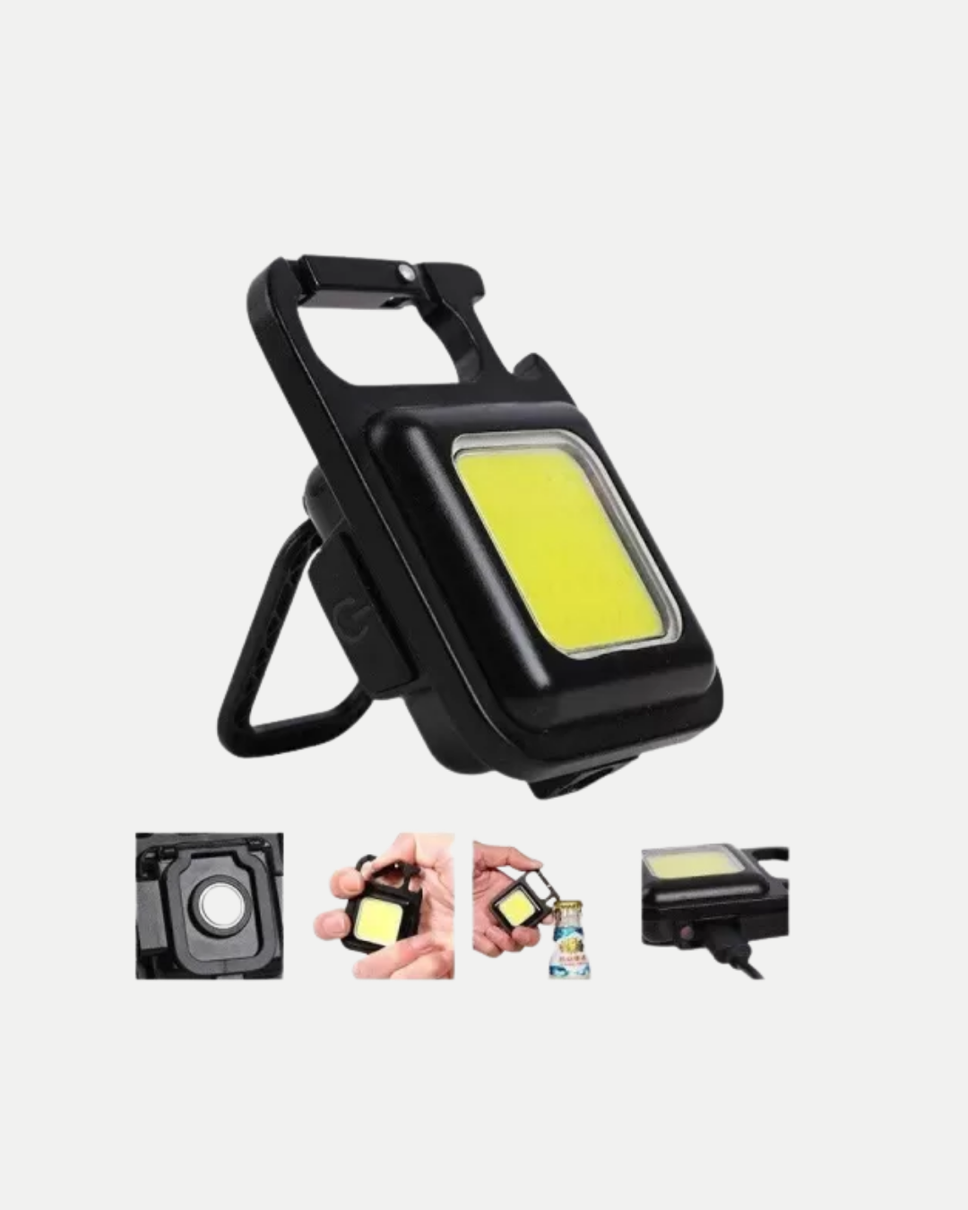 Şarjlı COB LED Anahtarlık Fener – 4 Modlu Manyetik ve Katlanabilir Standlı - Görsel 2