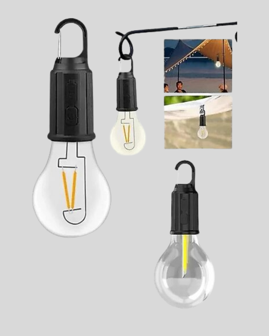 Şarjlı Kancalı LED Lamba – Kamp Balkon ve Acil Durum Işığı - Görsel 4