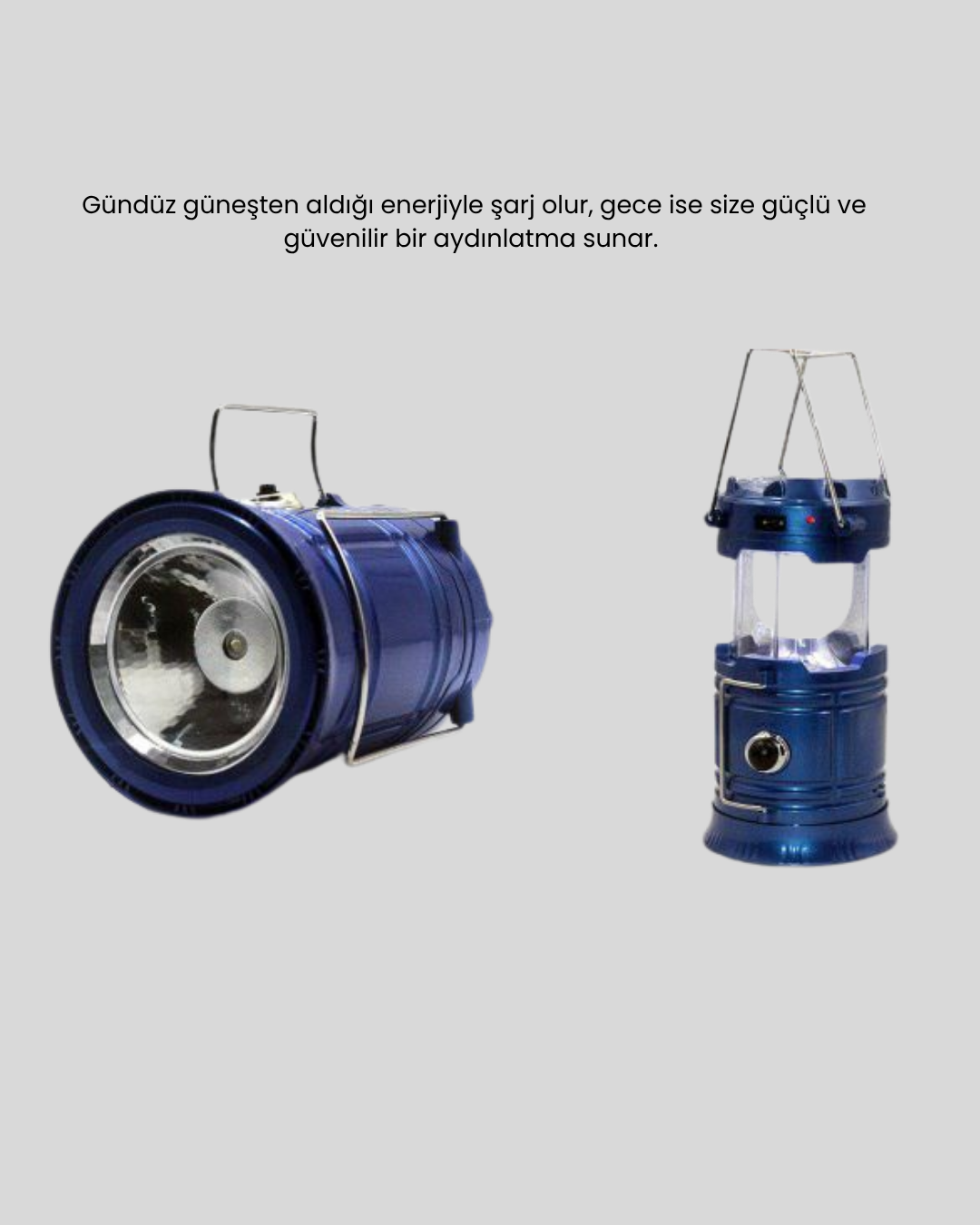 Solar Kamp Lambası Kızak Sistemli Şarjlı Taşınabilir Doğa Yürüyüşü Işığı - Görsel 5