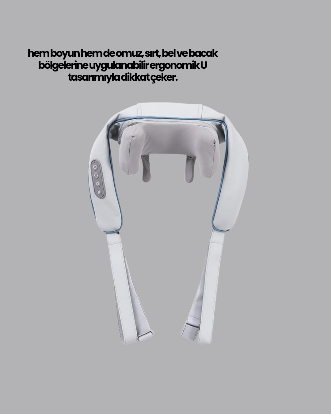 Isı Terapili Boyun ve Omuz Masaj Cihazı Sessiz Motorlu Çok Bölgeli Kullanım - Görsel 3