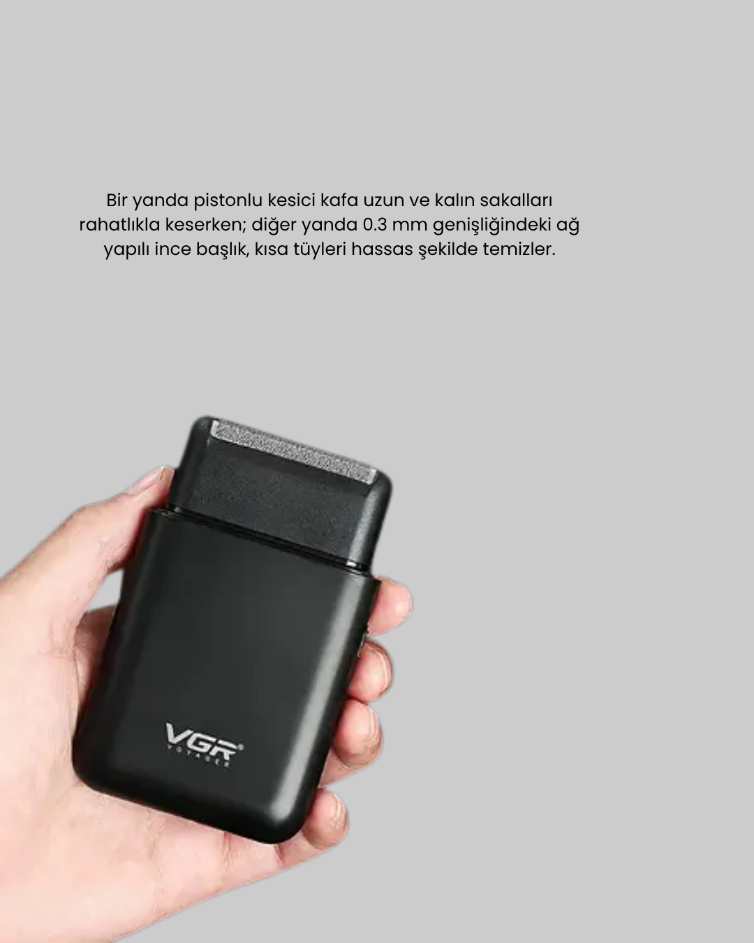 Elektrikli Tıraş Makinesi Çift Başlıklı Ultra İnce Tasarım - Görsel 2