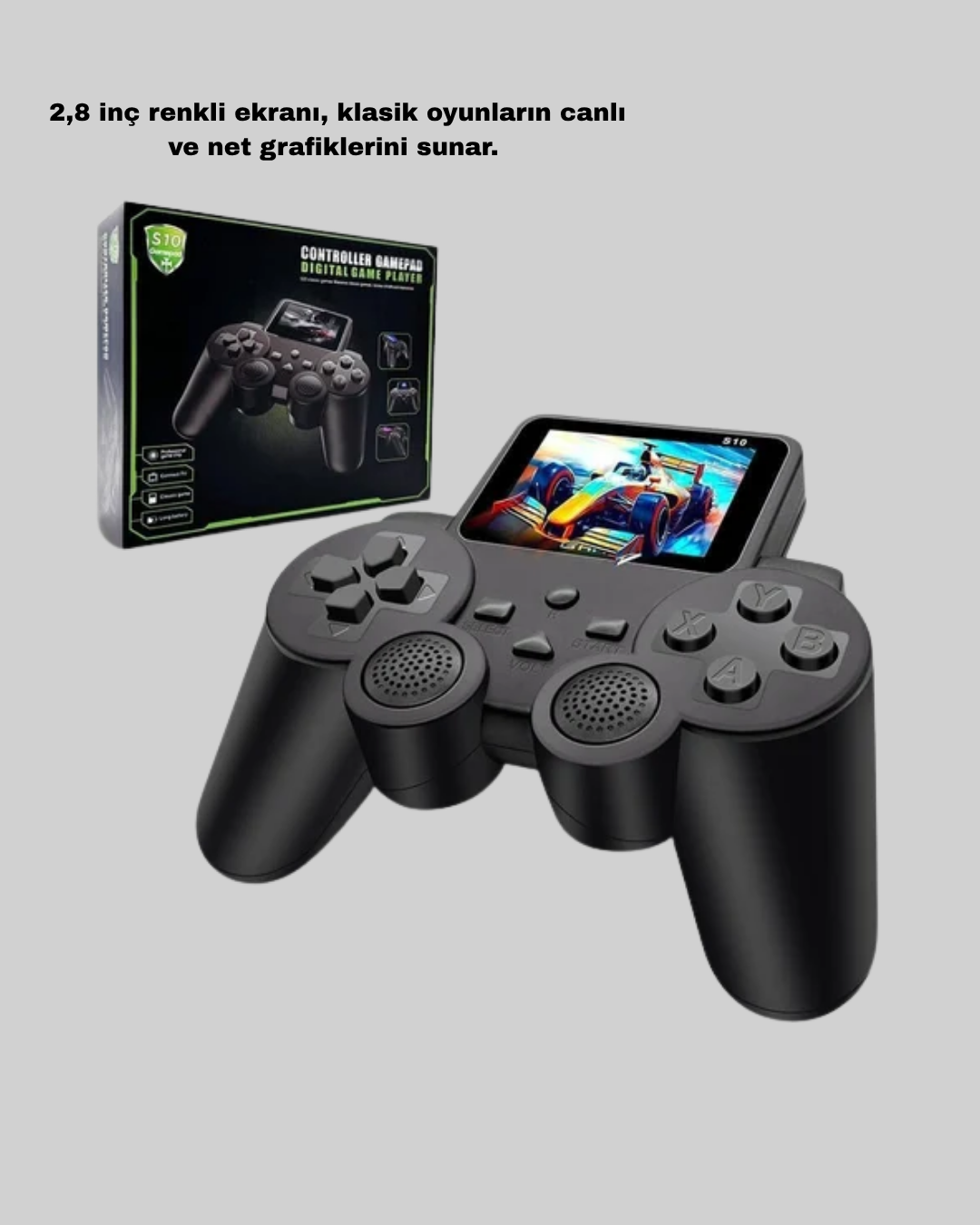 S10 Retro Oyun Konsolu Taşınabilir 2.8 İnç Ekran Ergonomik Nostalji - Görsel 4