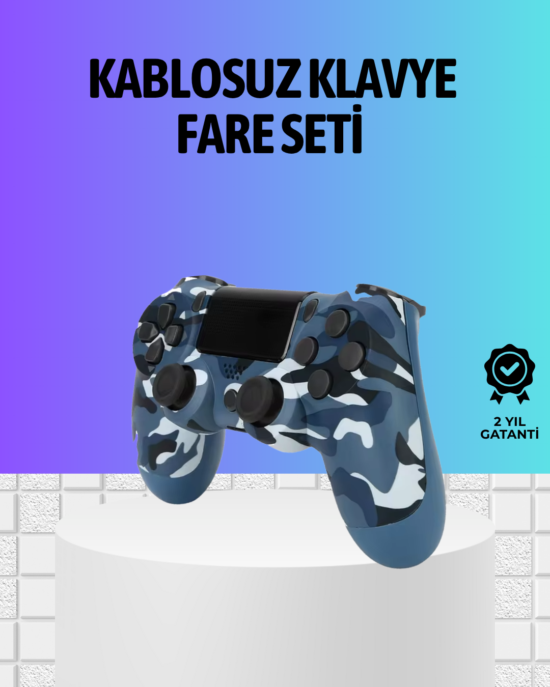 Şarjlı Kablosuz PS4 Oyun Kolu Titreşimli Hassas Kontrol