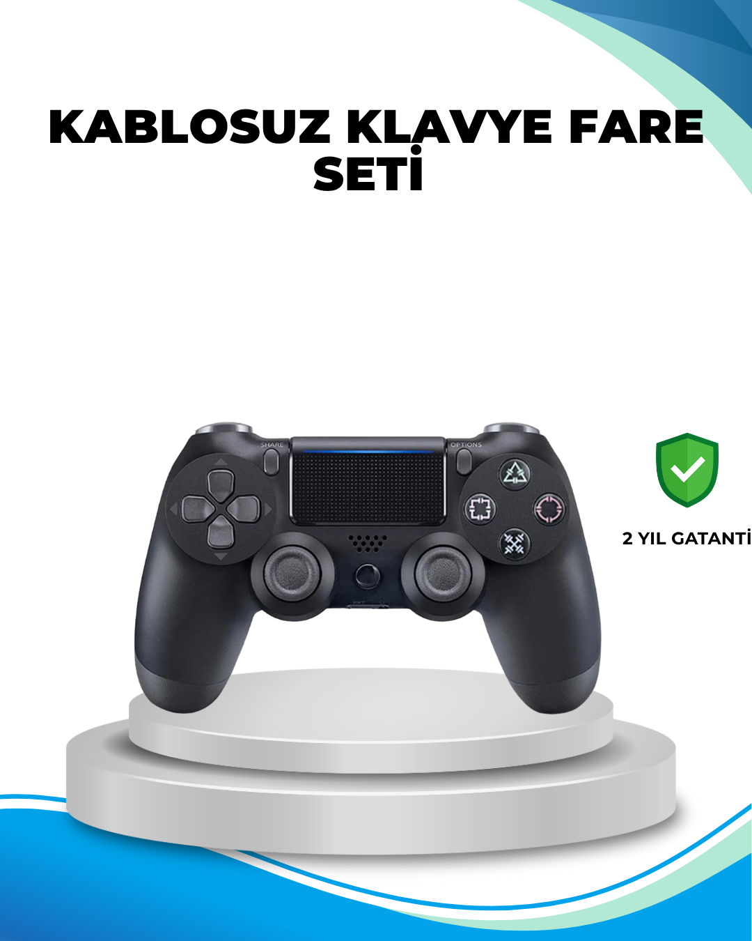 Kablosuz PS4 Oyun Kolu Çift Motor Titreşimli Uzun Bataryalı