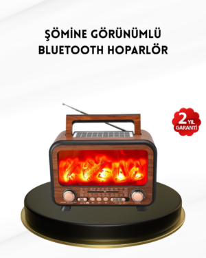Alev Işığı Efektli Solar Bluetooth Hoparlör Radyo Destekli Taşınabilir Model