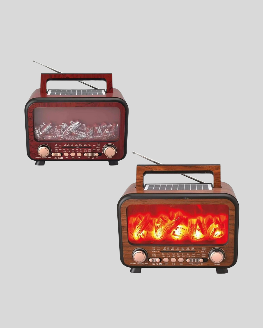 Alev Işığı Efektli Solar Bluetooth Hoparlör Radyo Destekli Taşınabilir Model - Görsel 2