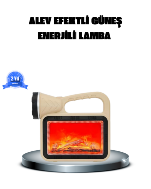 Alev Efektli Solar Lamba COB Işıklı Taşınabilir Bahçe Kamp Aydınlatma