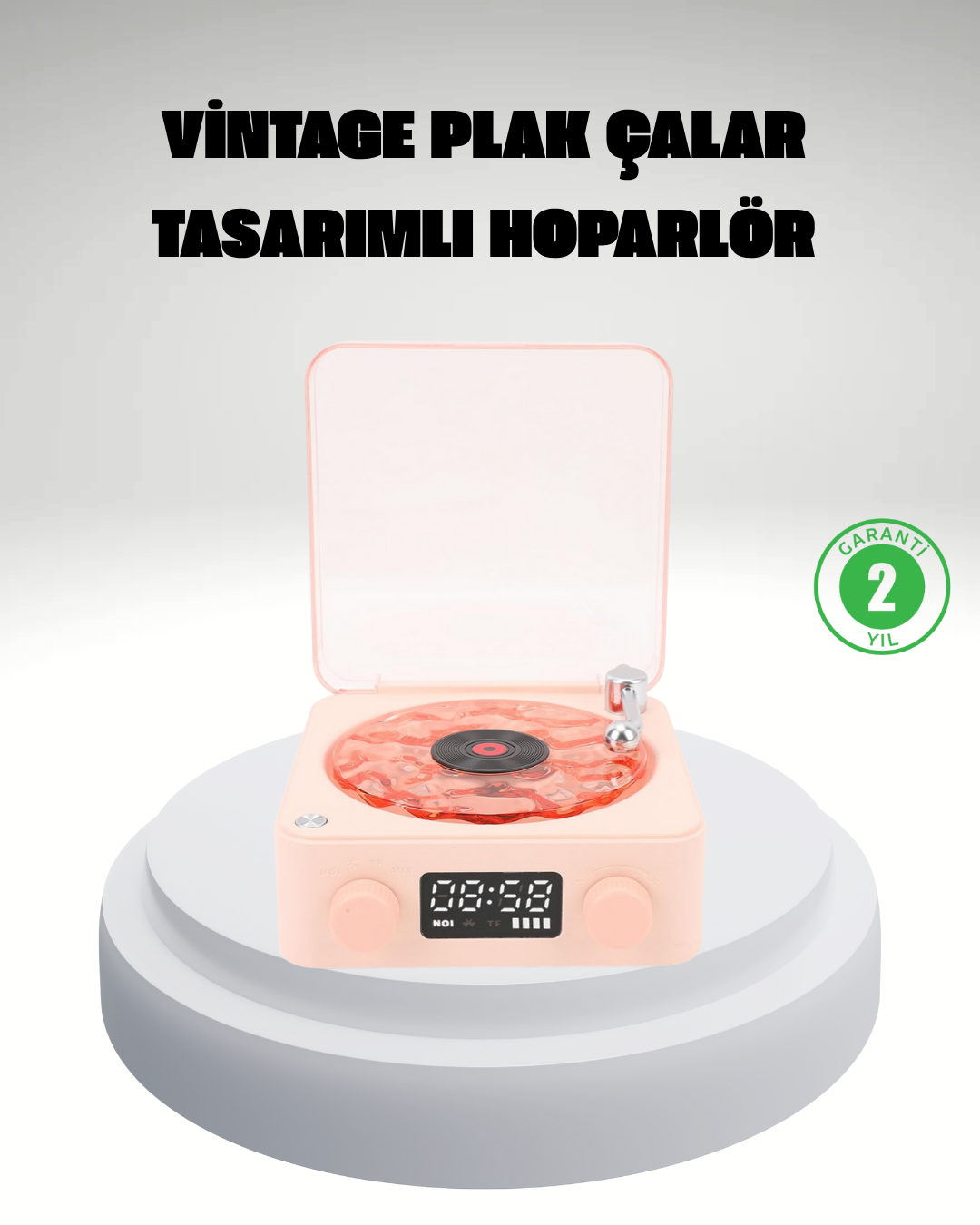 Gece Lambası Stereo Bluetooth Hoparlör Dijital Saat Su Dalgası Efektli 3-ü-1 Cihaz