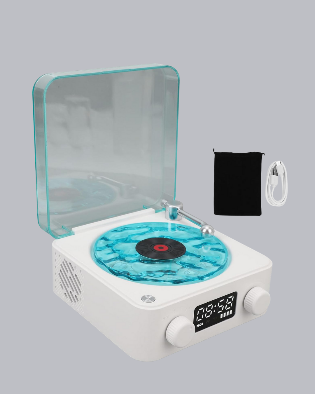 Gece Lambası Stereo Bluetooth Hoparlör Dijital Saatli Vintage Tasarım Çok Fonksiyonlu - Görsel 2