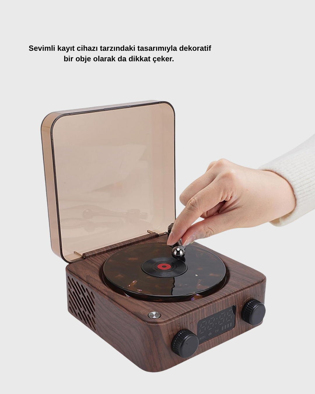 Bluetooth Hoparlörlü Gece Lambası Dijital Saat ve Ambiyans Işığı Çok Amaçlı - Görsel 2