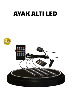 RGB Müzik Kontrollü Araç LED Işık Seti 48 LED 12V Uzaktan Kumandalı