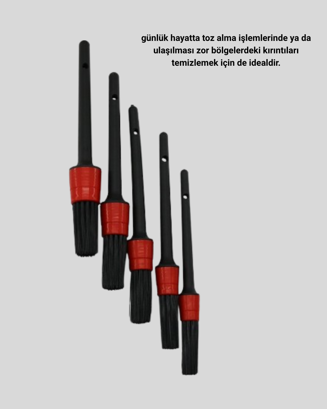 5 Parça Detay Temizlik Fırçası Seti Jant Motor Havalandırma İç Dış Temizlik - Görsel 4