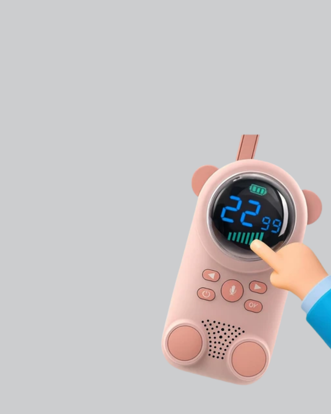 Şarjlı Bebek Telsizi Uzun Mesafe 22 Kanal LCD Ekran VOX Modu 400 mAh - Görsel 2