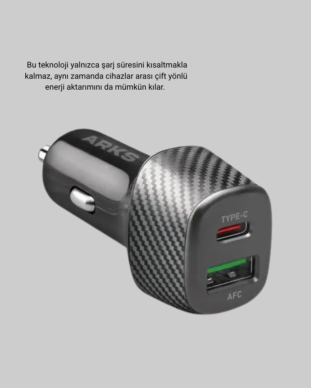 38W Araç Şarj Cihazı Type-C PD USB Hızlı Şarj Çift Port - Görsel 2