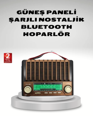 Taşınabilir Hoparlör Güneş Panelli Bluetooth USB SD FM AM SW Radyo