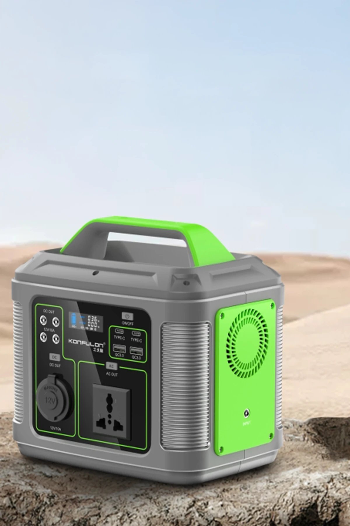 CN04 Powerbank 300W 60.000 mAh 5W Led Işıklı Kamp Şarj PD 60W - Gri-(5796) - Görsel 2