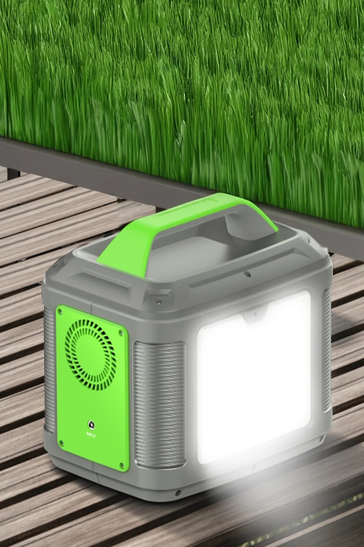 CN04 Powerbank 300W 60.000 mAh 5W Led Işıklı Kamp Şarj PD 60W - Gri-(5796) - Görsel 3