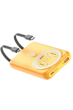 J39 10.000 mAh 20W PD Dahili Kablolu Magsafe Powerbank - Turuncu-(5796)