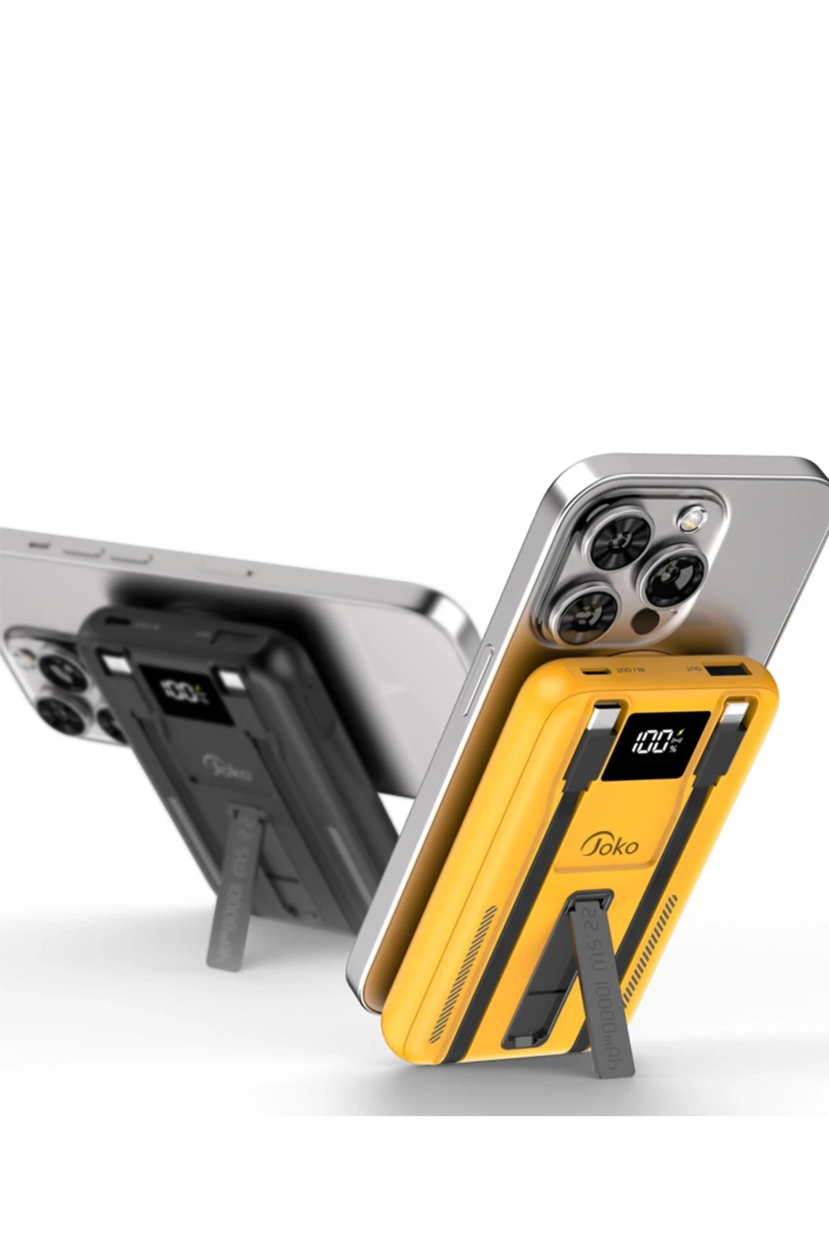 J39 10.000 mAh 20W PD Dahili Kablolu Magsafe Powerbank - Turuncu-(5796) - Görsel 4