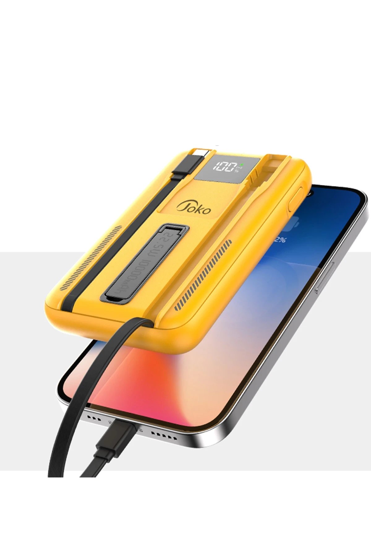 J39 10.000 mAh 20W PD Dahili Kablolu Magsafe Powerbank - Turuncu-(5796) - Görsel 5