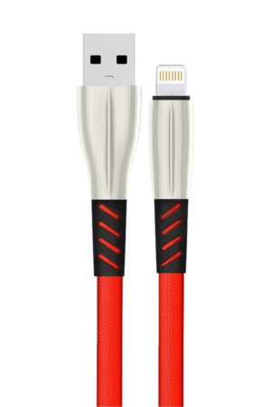 S89 Metal Uçlu Lightning Kablo iphone Uyumlu 1M 2.4A - Kırmızı-(5796)