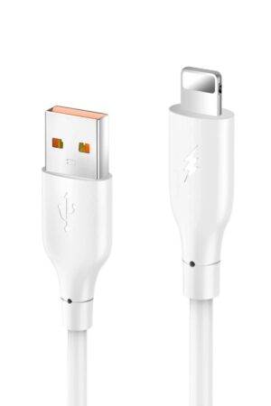 DC64 USB to Lightning 1M 3.0A Hızlı Şarj Kablo - Beyaz-(5796)