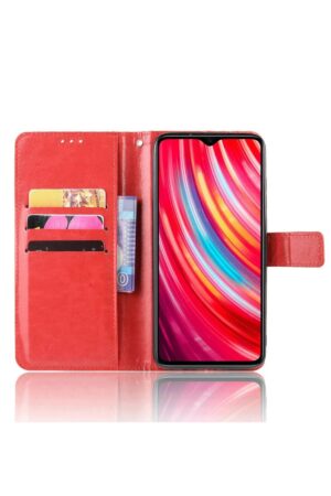 Xiaomi Redmi Note 8 Pro Kılıf Trend S Plus Kapaklı Kılıf - Kırmızı-(5796)