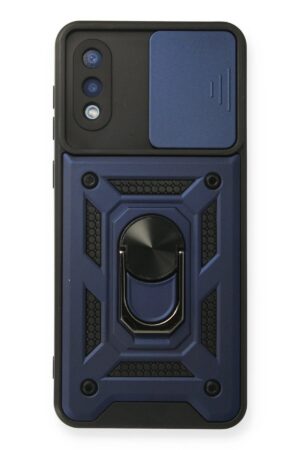 Samsung Galaxy A02 Kılıf Pars Lens Yüzüklü Silikon - Lacivert-(5796)