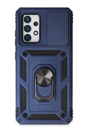 Samsung Galaxy A72 Kılıf Pars Lens Yüzüklü Silikon - Lacivert-(5796)