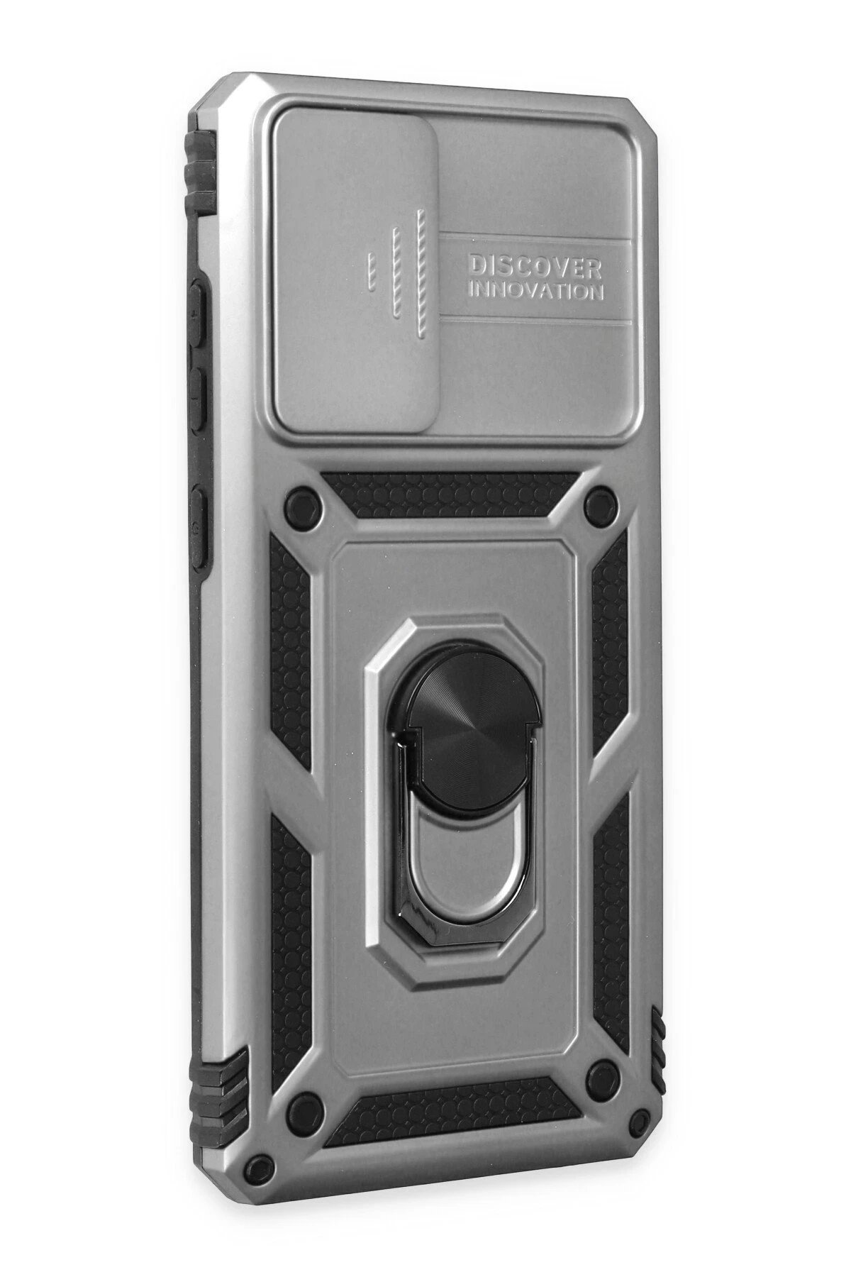 Samsung Galaxy A72 Kılıf Pars Lens Yüzüklü Silikon - Gümüş-(5796) - Görsel 2