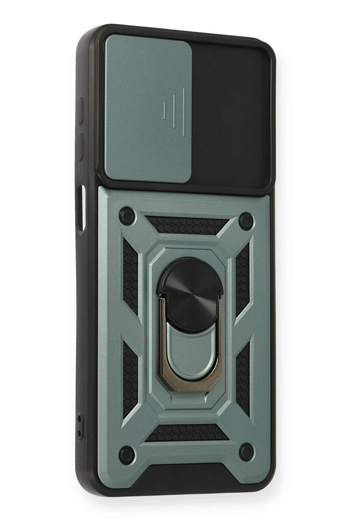 Samsung Galaxy A12 Kılıf Pars Lens Yüzüklü Silikon - Yeşil-(5796) - Görsel 2