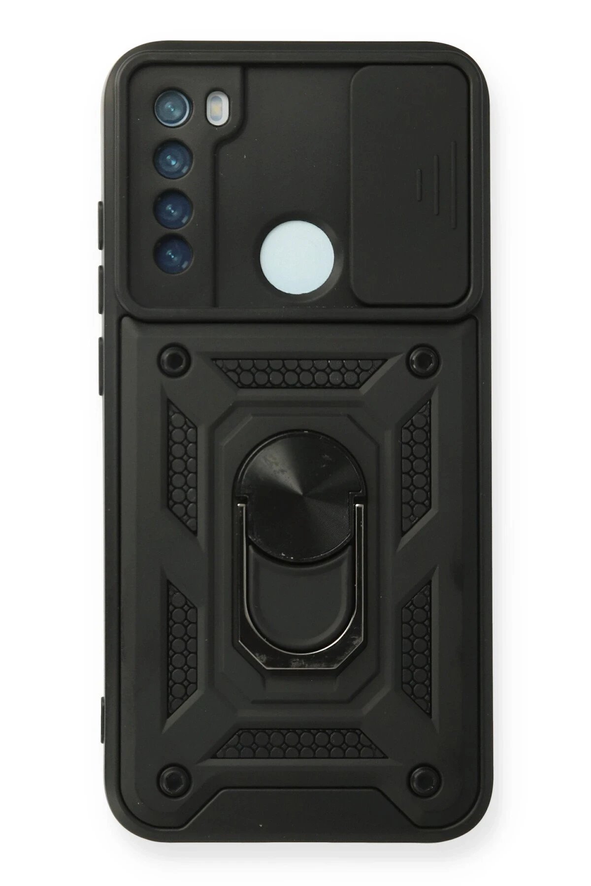 Xiaomi Redmi Note 8 Kılıf Pars Lens Yüzüklü Silikon - Siyah-(5796)