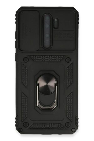 Xiaomi Redmi Note 8 Pro Kılıf Pars Lens Yüzüklü Silikon - Siyah-(5796)