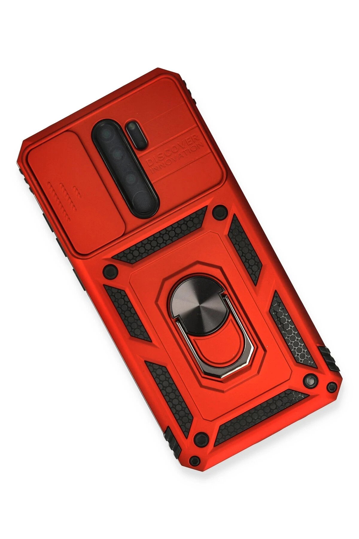 Xiaomi Redmi Note 8 Pro Kılıf Pars Lens Yüzüklü Silikon - Kırmızı-(5796) - Görsel 3