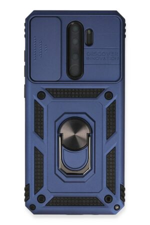 Xiaomi Redmi Note 8 Pro Kılıf Pars Lens Yüzüklü Silikon - Lacivert-(5796)