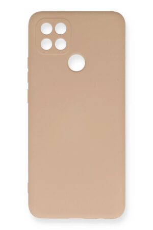Oppo A15 Kılıf Nano içi Kadife Silikon - Pudra-(5796)