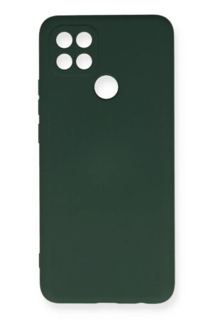 Oppo A15 Kılıf Nano içi Kadife Silikon - Koyu Yeşil-(5796)