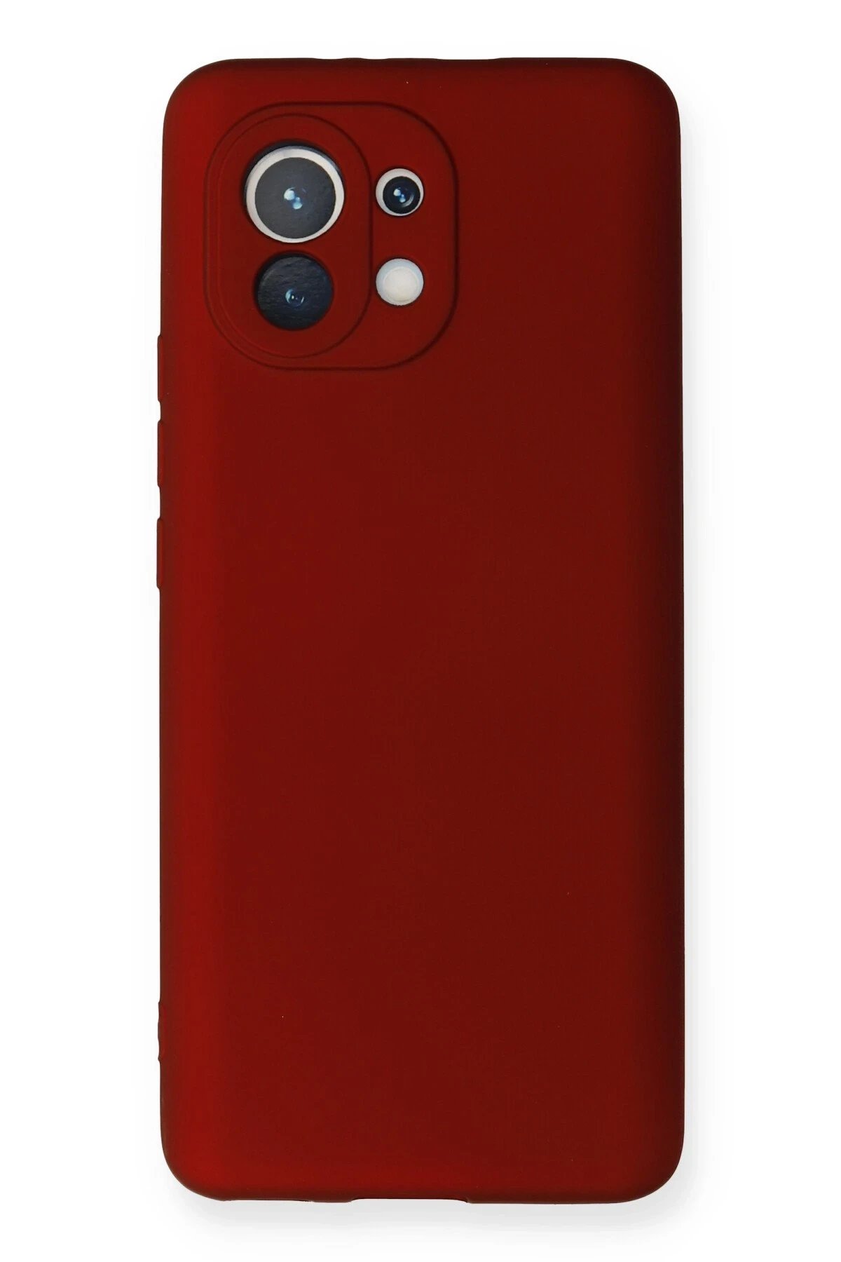 Xiaomi Mi 11 Kılıf First Silikon - Bordo-(5796)