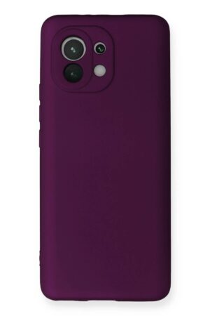 Xiaomi Mi 11 Kılıf First Silikon - Mürdüm-(5796)