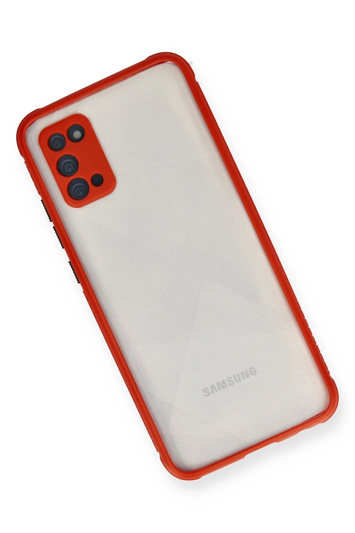 Samsung Galaxy A02S Kılıf Miami Şeffaf Silikon - Kırmızı-(5796) - Görsel 3