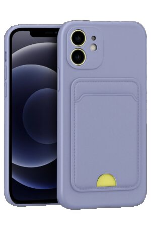 iPhone 11 Kılıf Kelvin Kartvizitli Silikon - Lila-(5796)