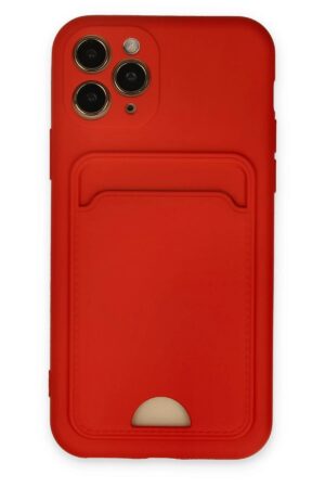 iPhone 11 Pro Kılıf Kelvin Kartvizitli Silikon - Kırmızı-(5796)
