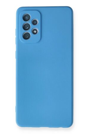 Samsung Galaxy A72 Kılıf Nano içi Kadife Silikon - Mavi-(5796)